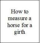 Measuring for a girth advice