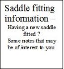 Saddle fitting info